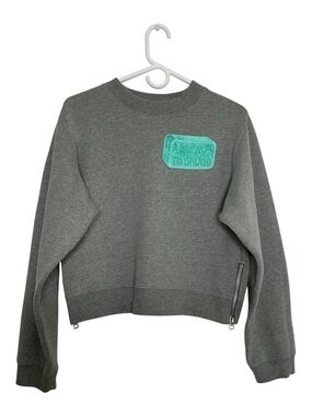 Acne Studios Grey Sweatshirt with Teal Patch Detail in Grey Size 36